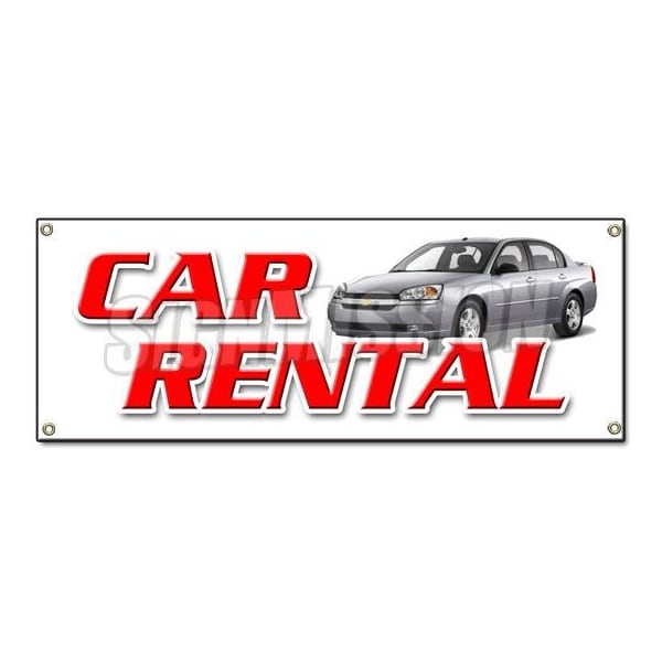 CAR RENTAL BANNER SIGN auto rent daily weekly automobile low rate one way